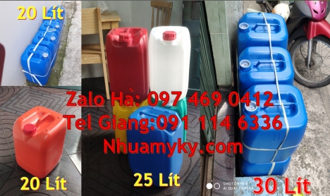 Can hdpe 20l vuông Can vuông 25l đựng phân bón, can 25l trắng, Can dẹp 30l đựng sữa tươi, Can nhựa
