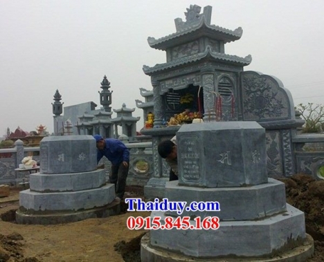008 lăng mộ lục giác đẹp tại bạc liêu - bia mộ nguyên khối