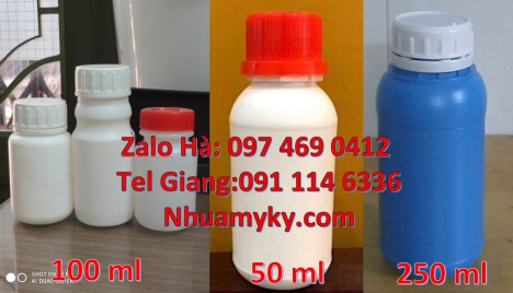 chai nhựa đựng hóa chất, Chai 500ml miệng nhỏ, chai hdpe giá rẻ, chai 50ml nắp xé, bình nhựa 0.5 lít