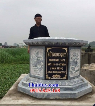 008 lăng mộ lục giác đẹp tại bạc liêu - bia mộ nguyên khối