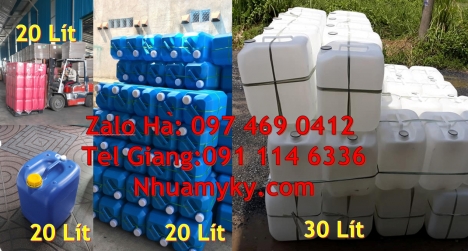 Can hdpe 20l vuông Can vuông 25l đựng phân bón, can 25l trắng, Can dẹp 30l đựng sữa tươi, Can nhựa