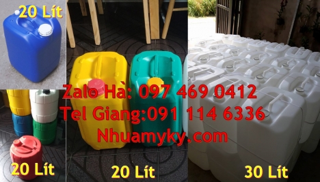 Can hdpe 20l vuông Can vuông 25l đựng phân bón, can 25l trắng, Can dẹp 30l đựng sữa tươi, Can nhựa
