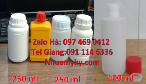 chai nhựa đựng hóa chất, Chai 500ml miệng nhỏ, chai hdpe giá rẻ, chai 50ml nắp xé, bình nhựa 0.5 lít