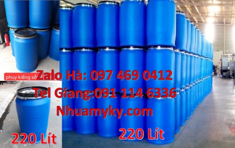 Thùng phuy nhựa 200 lít Giá bán thùng phi nhựa 200l, Nơi bán thùng phi nhựa, Phuy nhựa 220 lít nắp k