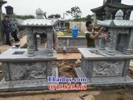 18 Bia mộ đá một mái đẹp bình thuận - mộ đá kim tĩnh