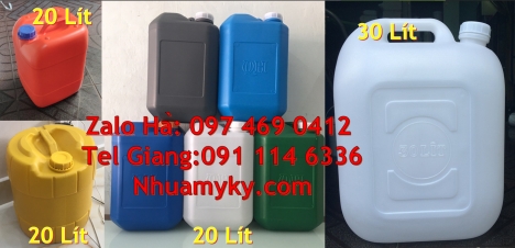 Can hdpe 20l vuông Can vuông 25l đựng phân bón, can 25l trắng, Can dẹp 30l đựng sữa tươi, Can nhựa