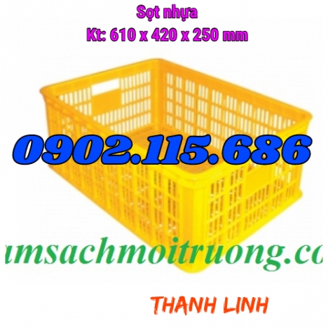 Sóng nhựa hở, sọt nhựa đựng hải sản, thùng nhựa rỗng 2T5, sọt nhựa đựng rau củ, sóng nhựa rỗng HS014