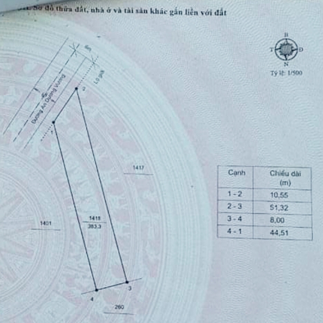 Bán Đất An Dương Vương 5,2 Tỷ Mặt Tiền 10m Sâu 44-51m DT 383,3m2 Thổ cư 100m Liên Nghĩa