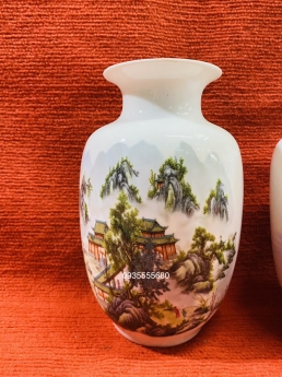 Đôi bình gốm giang tây thấu quang thiên hạ thái bình