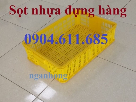 Sọt nhựa HS008, sọt nhựa cao 15 cm, thùng nhựa rỗng Hs008