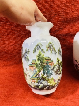 Đôi bình gốm giang tây thấu quang thiên hạ thái bình