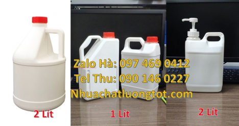 can hdpe giá rẻ, Can 4 lít có vòi ấn, Can 2 lít tròn đựng xăng dầu, Can 1l chia vạch, Can 2l vuông,