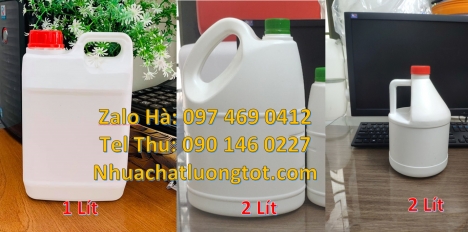 can hdpe giá rẻ, Can 4 lít có vòi ấn, Can 2 lít tròn đựng xăng dầu, Can 1l chia vạch, Can 2l vuông,