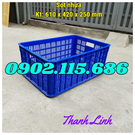 Sóng nhựa hở, sọt nhựa đựng hải sản, thùng nhựa rỗng 2T5, sọt nhựa đựng rau củ, sóng nhựa rỗng HS014