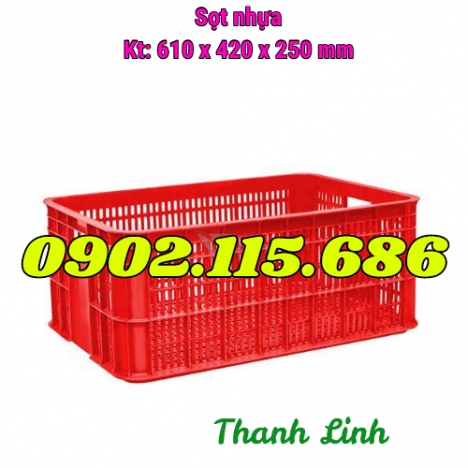 Sóng nhựa hở, sọt nhựa đựng hải sản, thùng nhựa rỗng 2T5, sọt nhựa đựng rau củ, sóng nhựa rỗng HS014