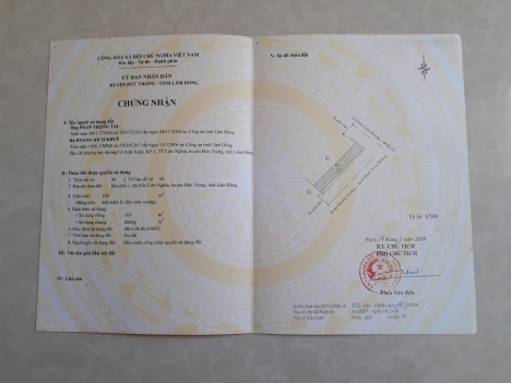 Bán Đất Đinh Tiên Hoàng 4,7 tỷ 2 Mặt Tiền Nhựa DT 109m2 (5x20m) full Thổ cư Tại Liên Nghĩa