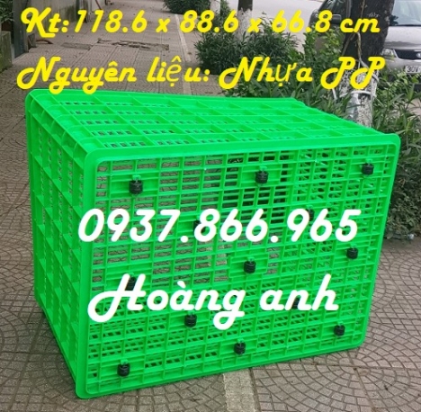Sọt nhựa có bánh xe, sọt nhựa HS 015, sóng nhựa hở, sọt nhựa trong xí nghiệp da dầy