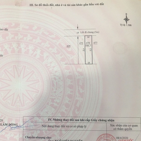 Bán Đất Bồng Lai 850 Triệu DT 107m2 (5x21,3m) Thổ Cư 75m2 Thôn 3 - Đạ Ròn - Đơn Dương