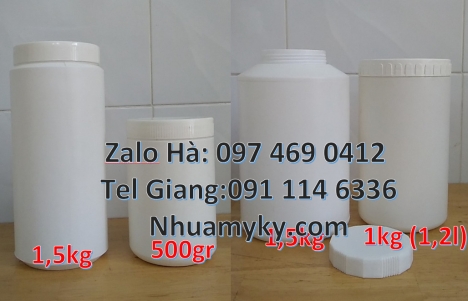Hũ nhựa 200gr, Giá bán hũ 1kg hdpe Hũ 0.5kg vuông, Hũ đựng ngũ cốc, Bán hũ 0.5kg đựng hóa chất, H