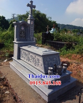 66 nhà mồ đạo đá đẹp kon tum - mẫu bia mộ đá công giáo