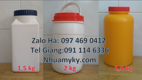 Hũ nhựa 200gr, Giá bán hũ 1kg hdpe Hũ 0.5kg vuông, Hũ đựng ngũ cốc, Bán hũ 0.5kg đựng hóa chất, H