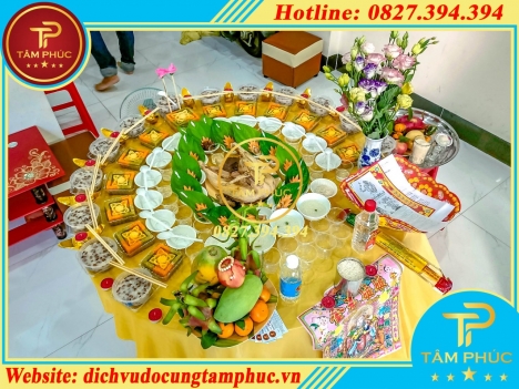 Mâm cúng đầy tháng, thôi nôi cơ bản mà đầy đủ tại Cần Thơ