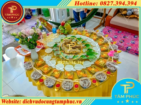 Mâm cúng đầy tháng, thôi nôi cơ bản mà đầy đủ tại Cần Thơ