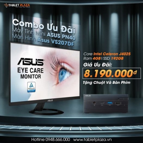 ComboC Ưu Đãi Máy Tính Mini ASUS PN62S & LCD Asus VS207DF