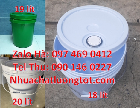 Thùng sơn 22l quai nhựa, Nơi bán Thùng nhựa 18 lít nắp chiết rót, Vỏ thùng đựng sơn 19 lít