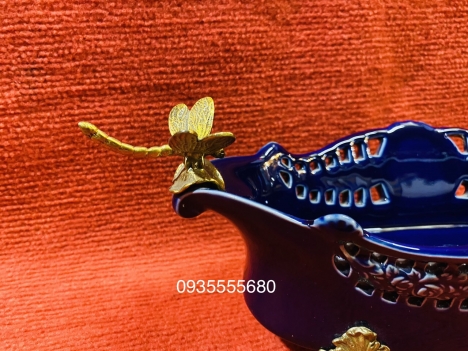 Giao lưu khay gốm đồng hàng men lam
