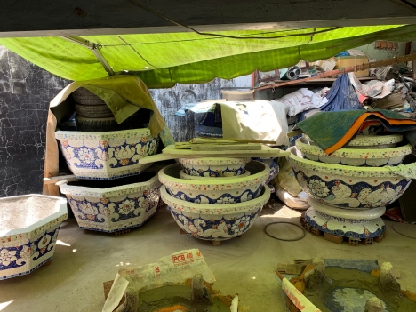 Chậu hoa - chậu khảm sành - dán miểng 0933181317 hàng thủ công mỹ nghệ thủ đức tphcm
