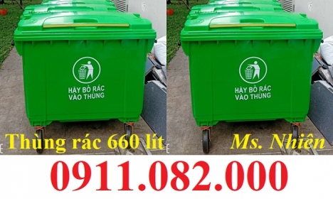 Sỉ lẻ thùng rác 120 lít, 240 lít giá rẻ tại sóc trăng- Thùng rác màu xanh ngoài trời- lh 0911082000