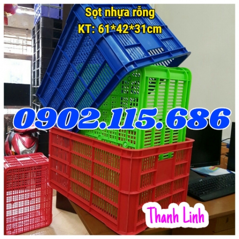 Sọt nhựa rỗng HS004, sọt nhựa công nghiệp, thùng nhựa rỗng 3T1, sọt đựng hàng may mặc, sọt nhựa đựng