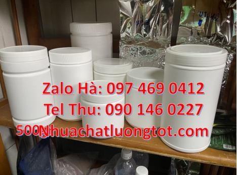 Hủ nhựa 1kg nắp vặn, Hủ nhựa 1kg garenty, hũ nhựa hdpe trắng 1000ml, hũ nhựa hdpe 500gr, Hủ nhựa 1kg