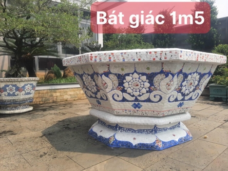 Chậu hoa - chậu khảm sành - dán miểng 0933181317 hàng thủ công mỹ nghệ thủ đức tphcm