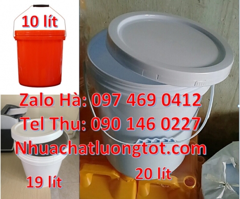 Thùng sơn 22l quai nhựa, Nơi bán Thùng nhựa 18 lít nắp chiết rót, Vỏ thùng đựng sơn 19 lít