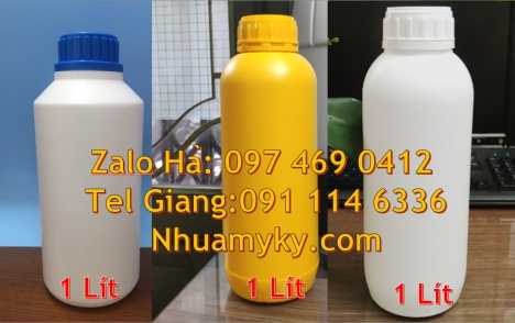 Chai 100ml màu trong,  chai 250 ml trắng đục, chai 500ml tròn, chai nhựa 1000ml giá rẻ, Chai hdpe 10