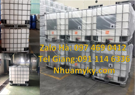 Bồn ibc đựng hóa chất 1000l, Tank ibc đựng dung môi, Tank 1000 lít giá sỉ, Tank nhựa 1000L giá sỉ, b