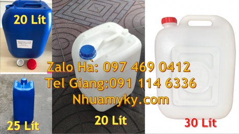 can 25l đựng tinh dầu, can dẹp 30 lít đựng thuốc thú y giá rẻ, can 20l 1kg, can 25l xanh, Can nhựa