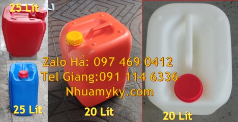 can 25l đựng tinh dầu, can dẹp 30 lít đựng thuốc thú y giá rẻ, can 20l 1kg, can 25l xanh, Can nhựa
