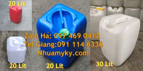 can 25l đựng tinh dầu, can dẹp 30 lít đựng thuốc thú y giá rẻ, can 20l 1kg, can 25l xanh, Can nhựa