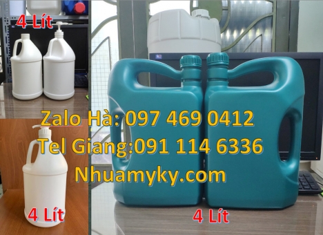 Can nhựa 5 lít vuông, Can nhựa 20l đựng dầu nhớt, Can 5 lít vòi nhấn đựng nước lau sàn, can hdpe giá