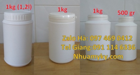 Hũ nhựa 2kg hdpe, Hũ 0.5kg lùn, Hũ đựng nông dược, Hũ nhựa 500gr đựng nông dược, hũ nhựa đựng kẹo ca
