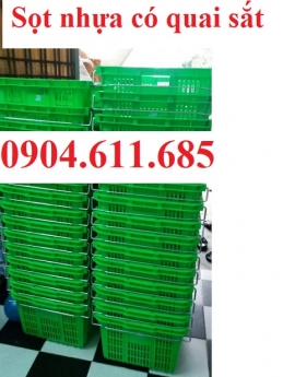 Sọt nhựa có quai sắt, sóng nhựa hở có quai, thùng nhựa sóng nhựa hở có quai sắt, sọt nhựa quai sắt