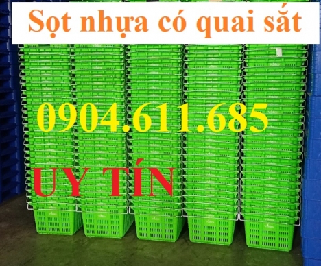 Sọt nhựa có quai sắt, sóng nhựa hở có quai, thùng nhựa sóng nhựa hở có quai sắt, sọt nhựa quai sắt