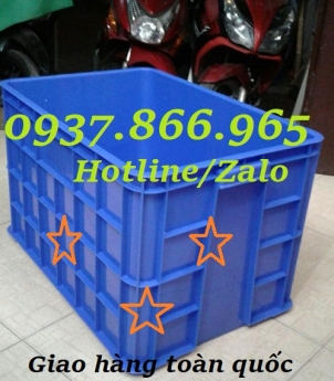 Thùng nhựa đựng hàng trong phân xưởng, thùng nhựa công nghiệp đặc, Thùng nhựa đặc có nắp cao 39cm