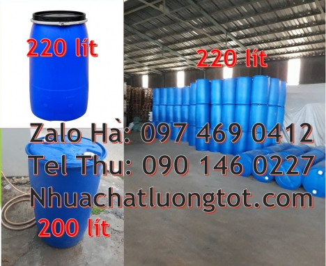 Phuy nhựa xanh, Thùng phi màu xanh, Thùng phuy nhựa 120 lít, Thùng phuy nhựa 220 lít nắp kín, Thùng