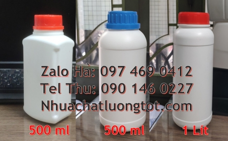 chai 500m chia vạch, bình nhựa 0.5 lít, chai nhựa lớn giá sỉ, Chai 50ml trắng sữa, Chai 500ml miệng