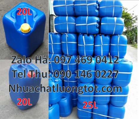 can nhựa giá rẻ hcm, can dẹp 30 đựng nông dược, can 30l vuông xanh, can 25l xanh Can 10L đựng hóa ch