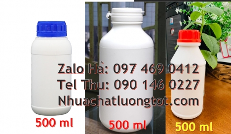 chai 500m chia vạch, bình nhựa 0.5 lít, chai nhựa lớn giá sỉ, Chai 50ml trắng sữa, Chai 500ml miệng